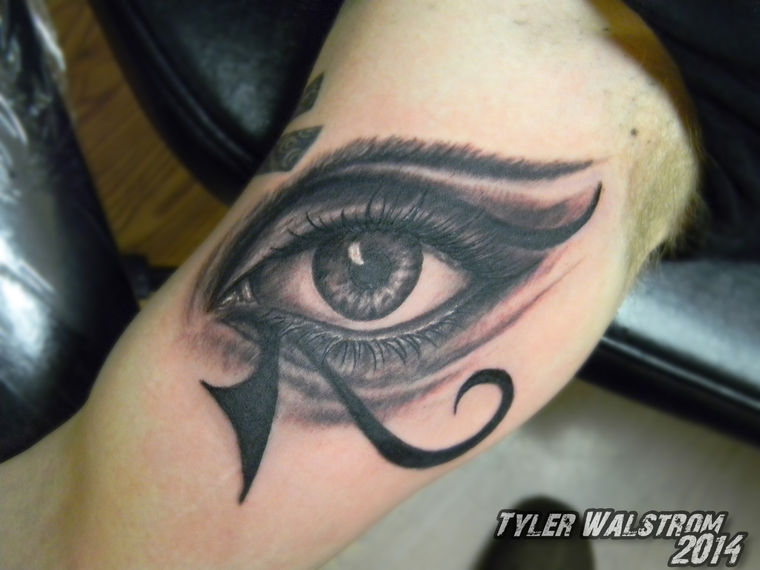 Eye of Horus, Black & Grey by Tyler Walstrom