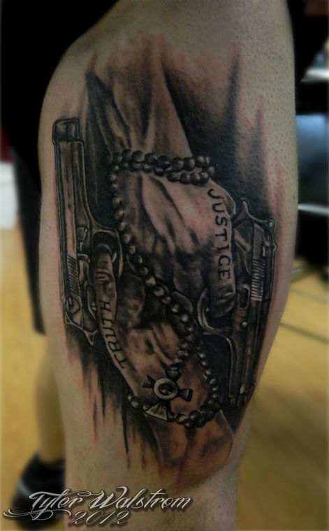 Praying Hands, Black & Grey by Tyler Walstrom